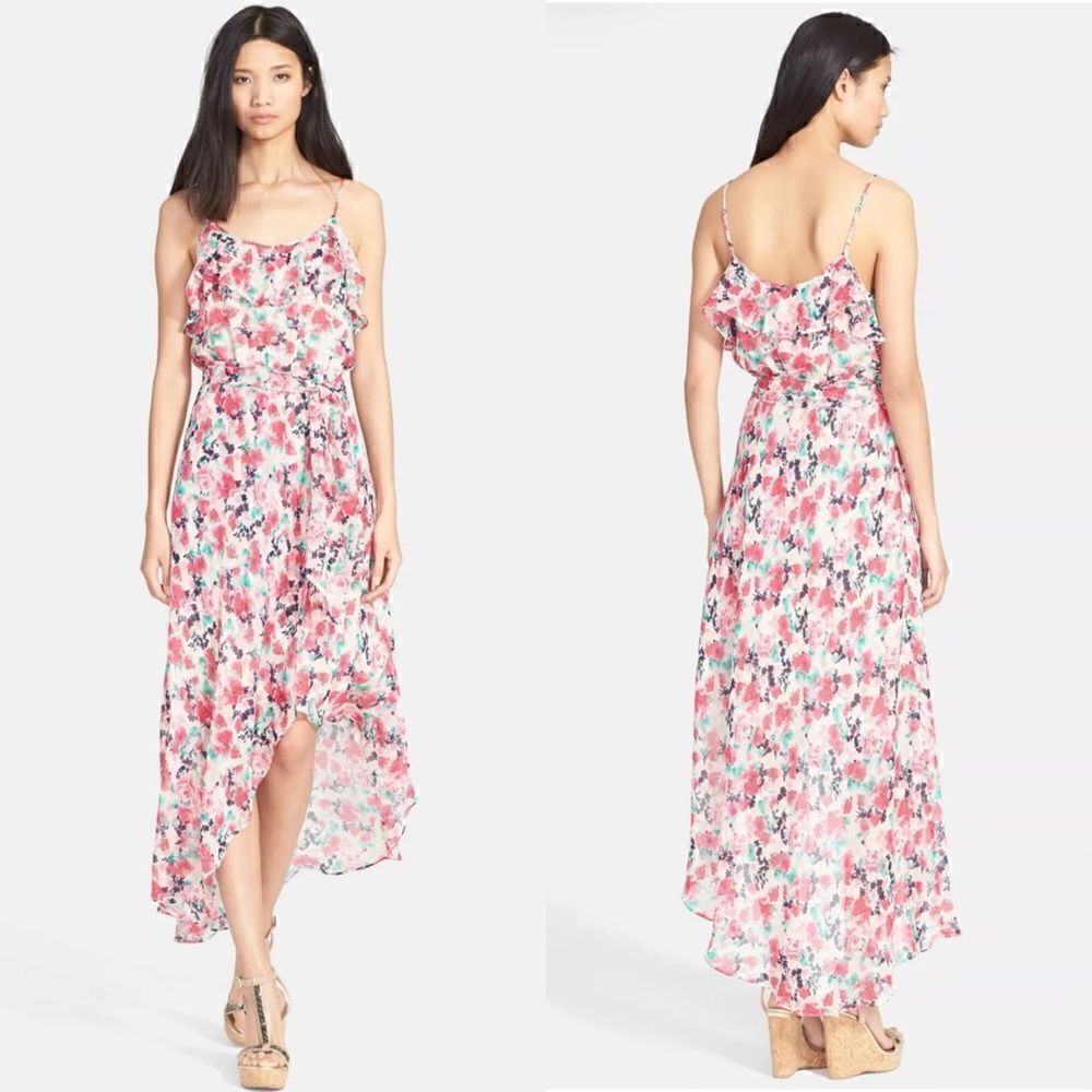 Joie Lili Midi Pink Dress Floral Print Tank Size XS
